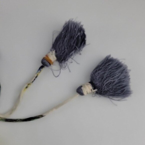 Tolani Floral Boho Tunic Top Womens Size Small Tassel Tie V Neck Sheer India - Picture 9 of 12